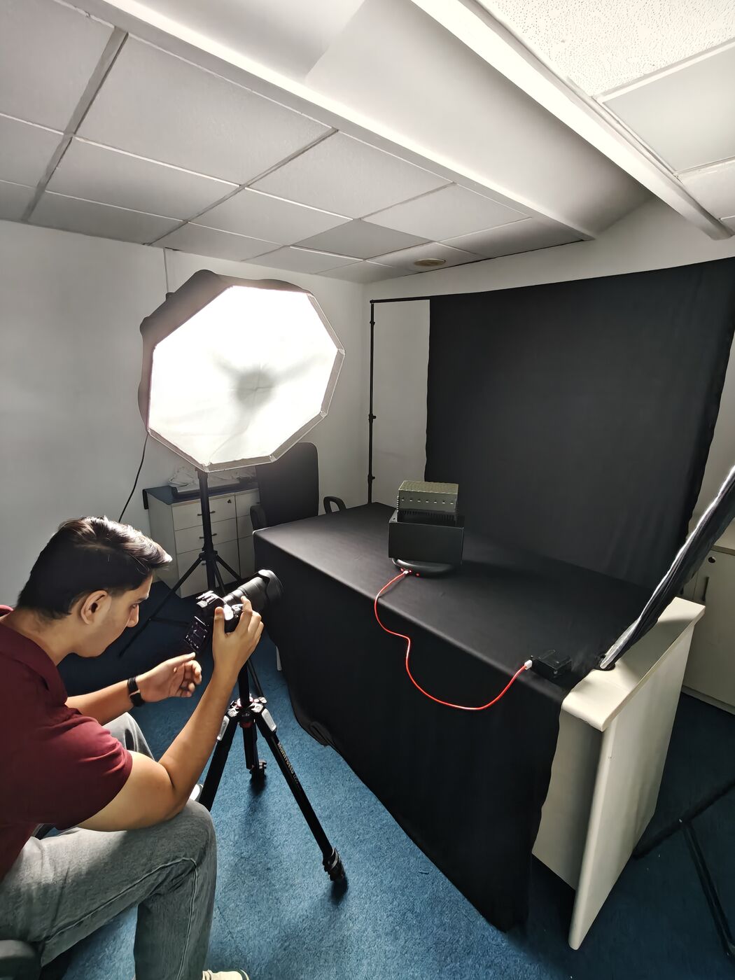 Behind the scenes: Get lower than the product. It looks bigger and more confident from there.