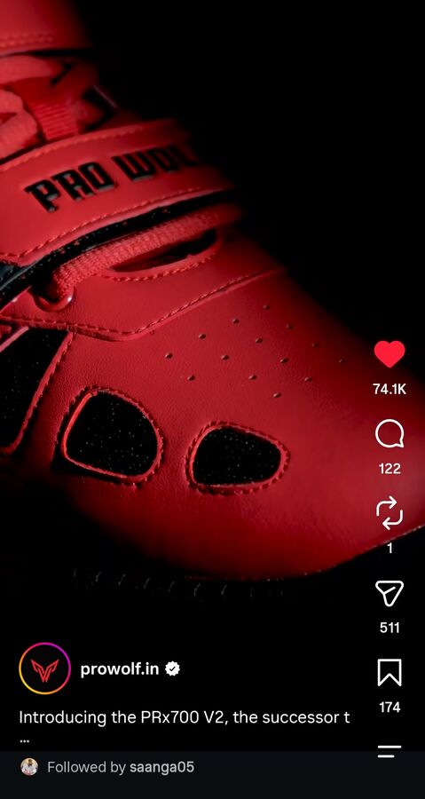 Instagram screenshot: Pro Wolf, PRx700 V2, 74.1K likes, 2.5M views