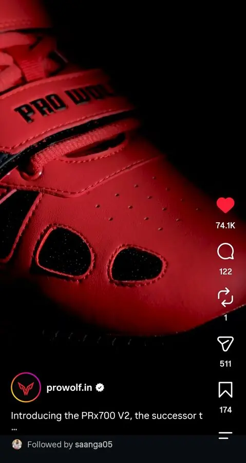 Instagram screenshot: Pro Wolf, PRx700 V2, 74.1K likes, 2.5M views